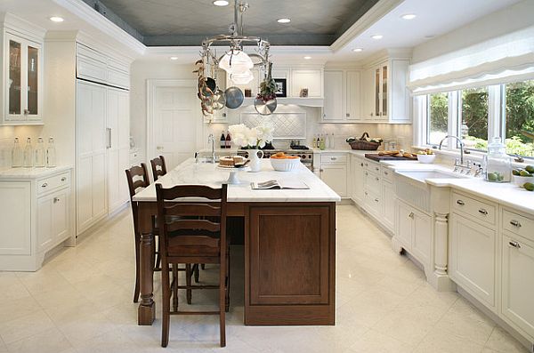 White Kitchen With Grey Pressed Tin Home Design